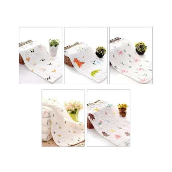 Koochie-Koo Muslin Wash Cloth Organic Cotton Face Towel | Pack of 3 White | 350 GSM - Image 7