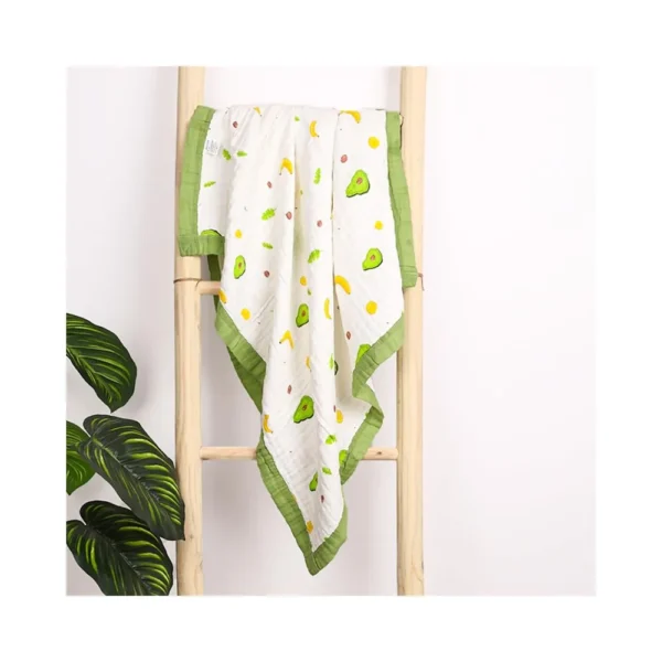 Moms Home Organic Cotton Baby Muslin 6 Layer Blanket | 100 x100 cm | 0-3 Years | Pack of 1 - Image 3