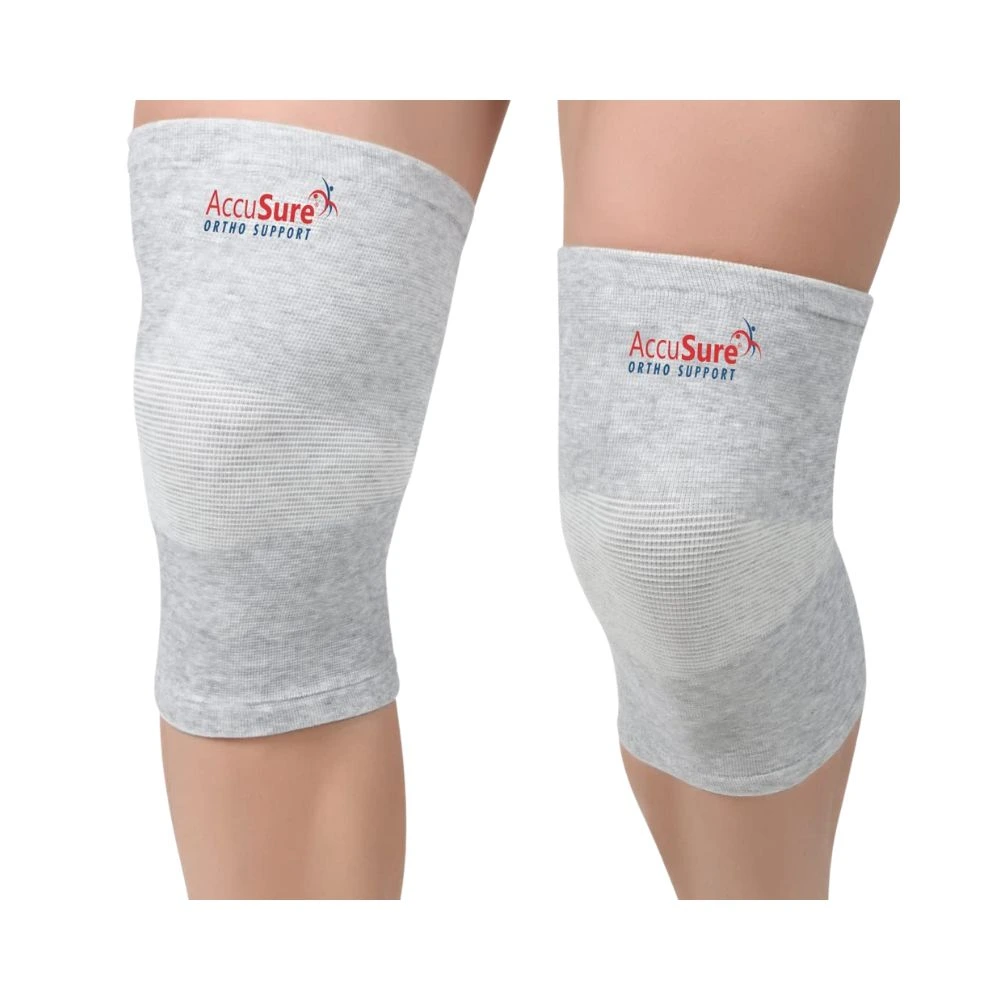 AccuSure Orthopedic Pain Relief Bamboo Yarn Knee Cap Brace/Sleeves Pair