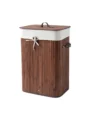 Foldable Bamboo Laundry Basket Hamper with Lid Large