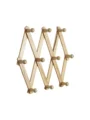 HOKIPO Wooden Bamboo Wall Mounted Adjustable Hanger