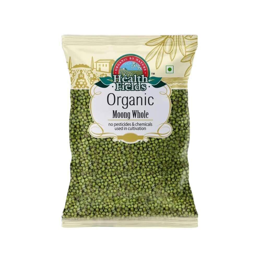 Health Fields Organic Moong Dal (Green Gram) Whole – 2 kg (2 Pack of 1 kg)