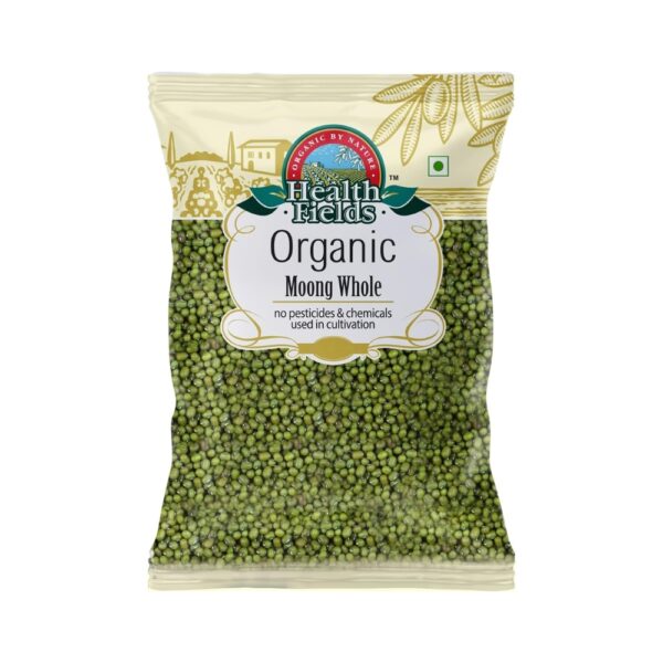 Health Fields Organic Moong Dal Sabot/Green Gram Whole | 1 kg