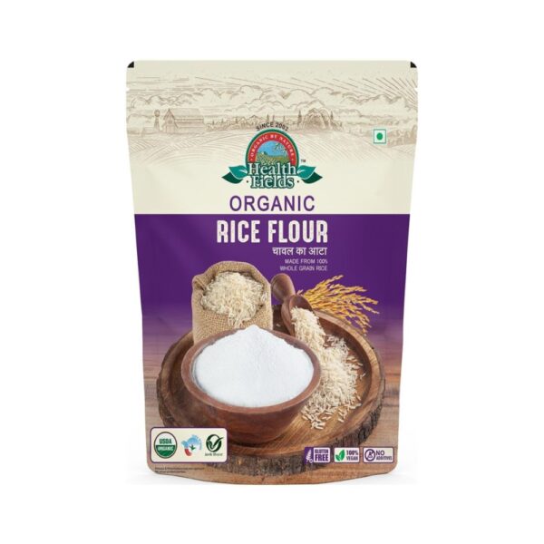 Health Fields Organic Rice Flour (Chawal Ka Atta) Pack Of 3 (500 g X 3 Pack)
