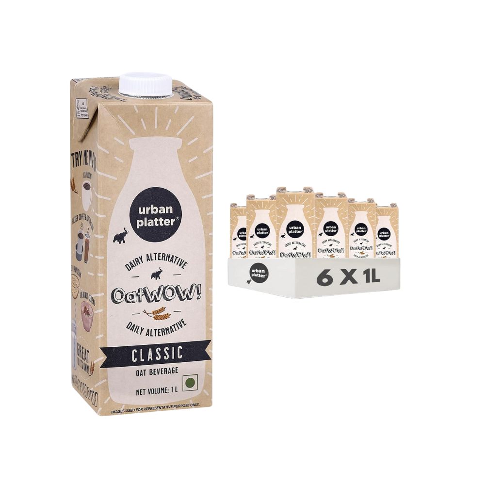 Urban Platter Oatwow  Classic Oat Beverage | 1 l [Pack of 6]