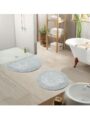 Saral Home Easy Living Organic Reversible Plush Bathmat 2PC Set