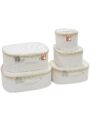 Atorakushon Fabric Dotted Cream Makeup Storage Box