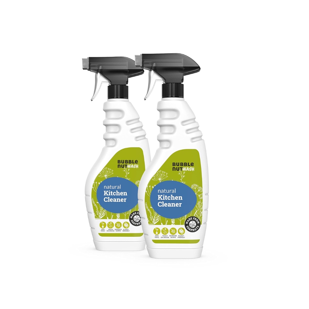 BubbleNut Wash- Natural, Organic Multipurpose Kitchen Cleaner Spray | 500 ml X 2