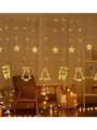 Desidiya 2.5m Reindeer LED Curtain String Lights - 8 Flashing Modes | 0.24 kg