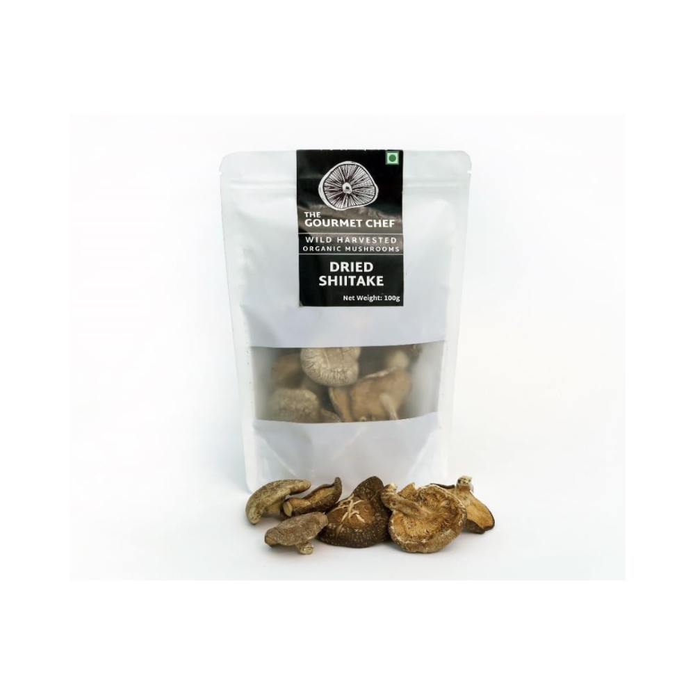 The Gourment Chef Dried Shiitake Wild Harvested Organic Mushrooms | 100 g