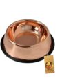 Foodie Puppies Stainless Steel Bowl for Dogs, Cats & Any Pets - 700ml I Non-Skid Rubber Bottom Food/Water Bowl I Non-Toxic & 100% Safe for Pets (Copper, Plain) | 100 g