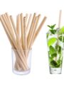 NJ Organic Bamboo Straws with Cleaning Brush 8 Inches,Biodegradable Reusable Straw for Kids and Adults, Handcrafted Natural Alternative to Plastic, BPA Free Non-Toxic and No Inks Dyes Straws:6 Pcs | 45 g